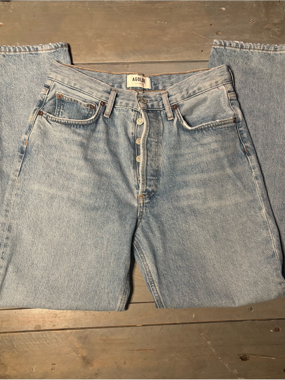 AGOLDE Fen High Rise Relaxed Tapered Jeans in Dimension Wash 100% Cotton 27